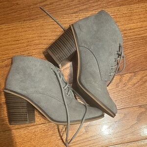 Gray Suede Women's Ankle Boots 5.5